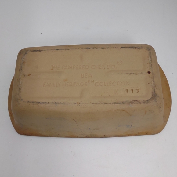 Vtg PAMPERED CHEFF Classic Collection Stoneware Loaf Bread Pan, Family Heritage - Picture 2 of 7